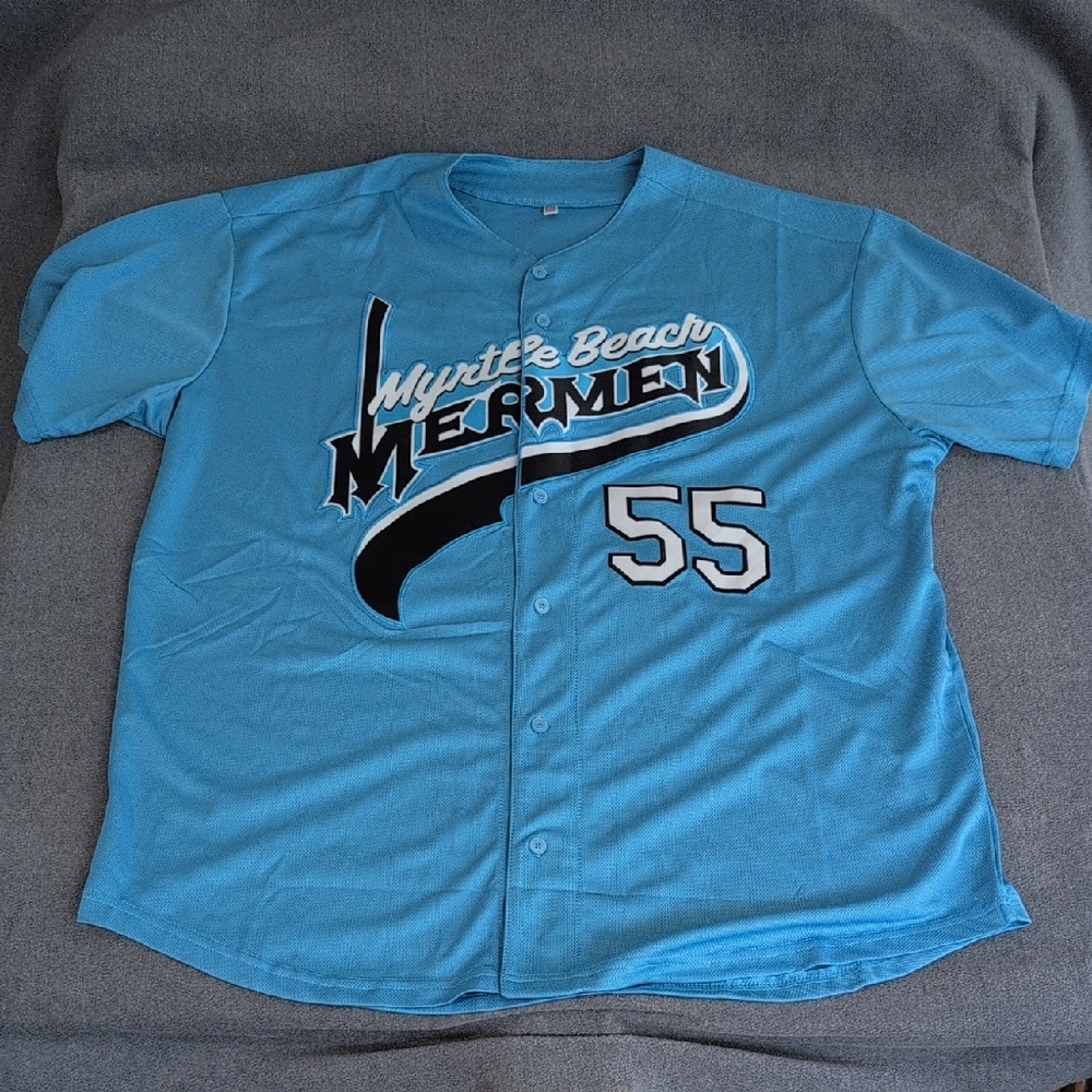 Myrtle Beach Mermen #55 Kenny Powers Baseball Jersey - Eastbound & Down XXXL
